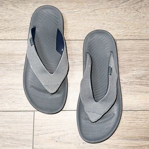 HEY DUDE men's gray Milo flip flop thong sandals 10